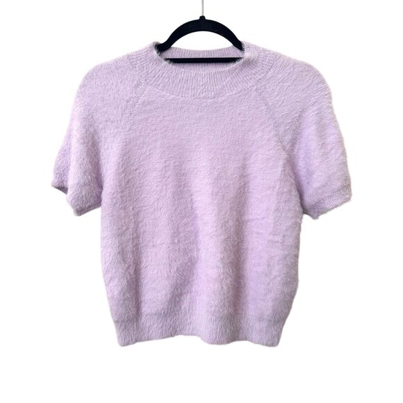 ANTHROPOLOGIE Pilcro Short Sleeve Knit Sweater Lavender NWOT Medium - Picture 1 of 4
